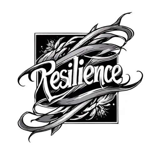 Concept Art For The Word 'Resilience' Written In Flowing Script