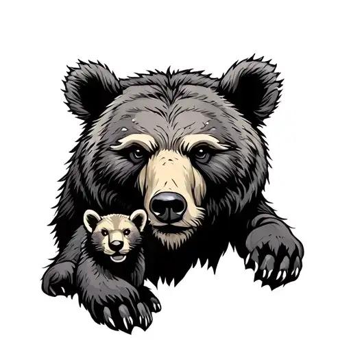 Norse Bear With Cub