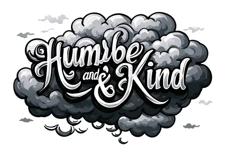 Humble And Kind With Cloud Background