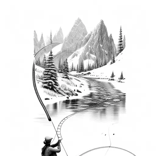 A Fly Fisherman Casting Their Line Into A Crystal-clear Mountain Stream