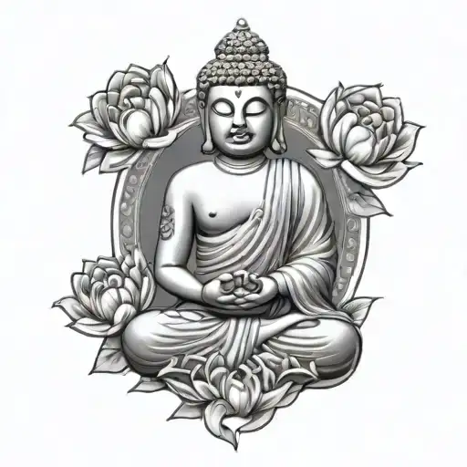 Buddha Black And Grey