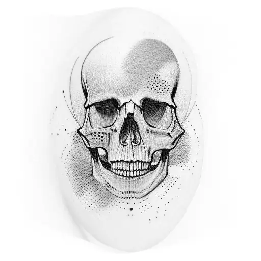 Half Sleeve With Skull Penetrating Forrest And Fog