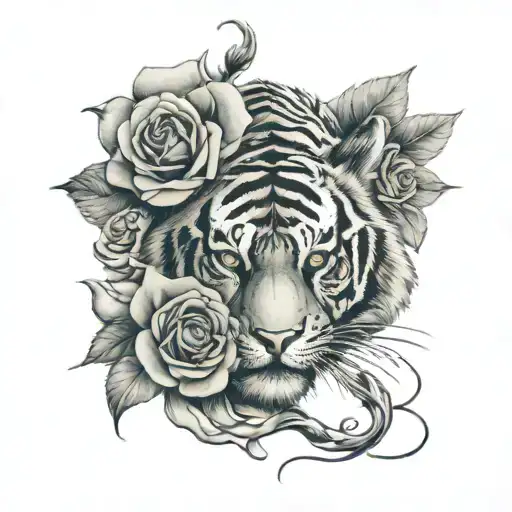 Roses With A Tiger In It