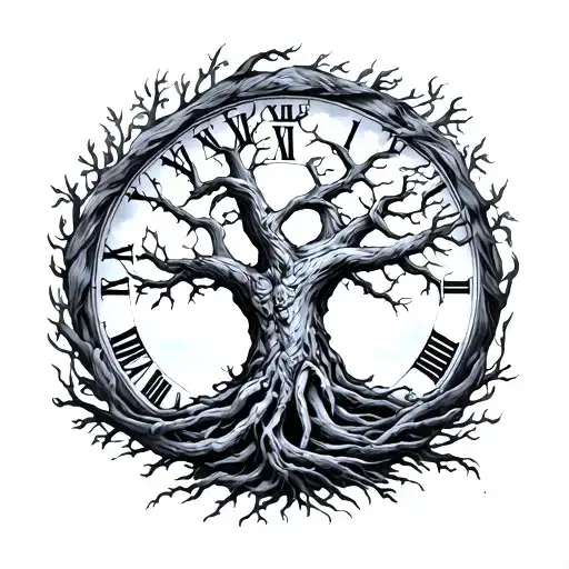 Father Time Tree Intertwined