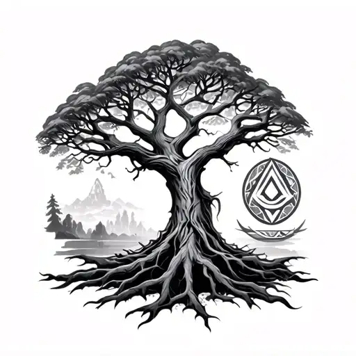 Yggdrasil Tree With Valknut
