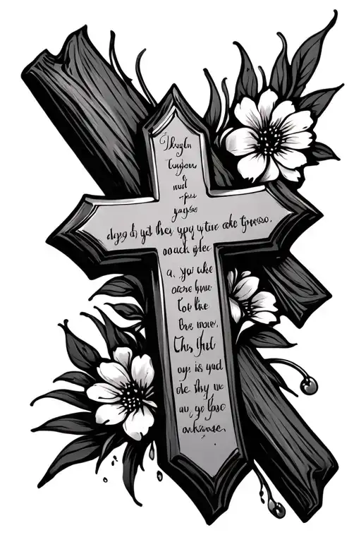 Cross With Bible Verse Written