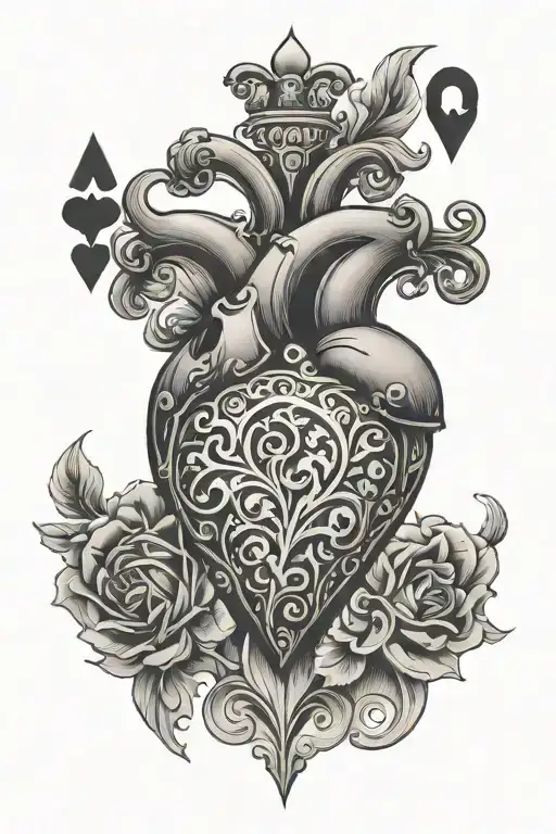 The Q And A Heart On A Playing Card