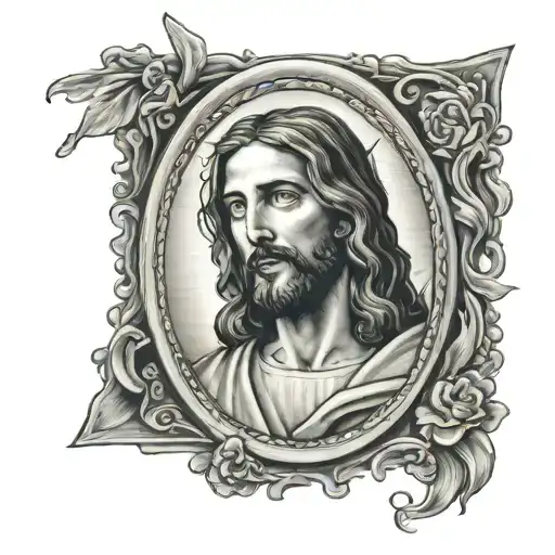 Jesus Holding Picture Frame
