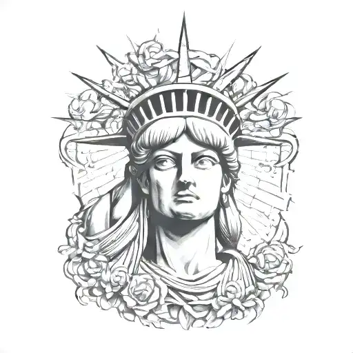 Statue Of Liberty With Thorn Crown