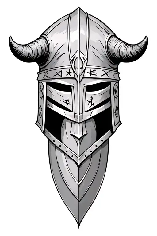 Viking Helmet Horns Runes