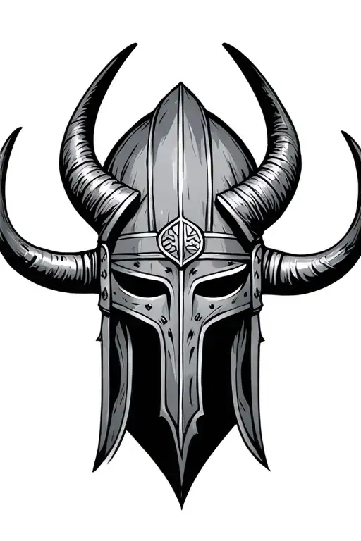 Viking Helmet Huge Horns Runes North