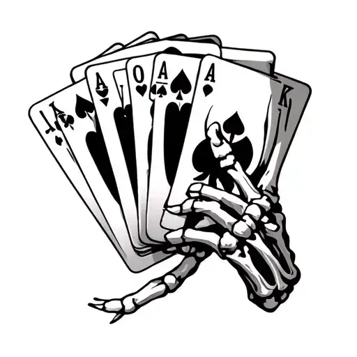 Skeleton Hand Holding Cards