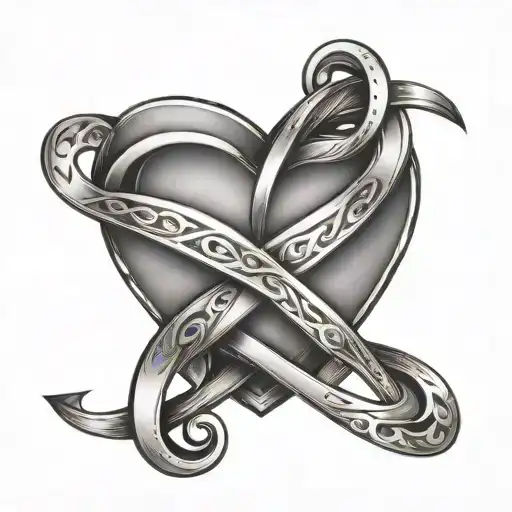 Infinitt Symbol With Heart Intertwined