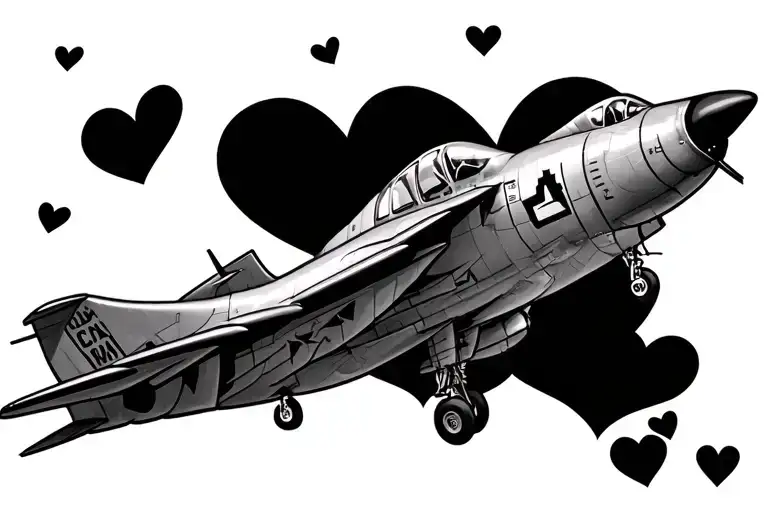 Aircraft And Hearts Symbolizing Love