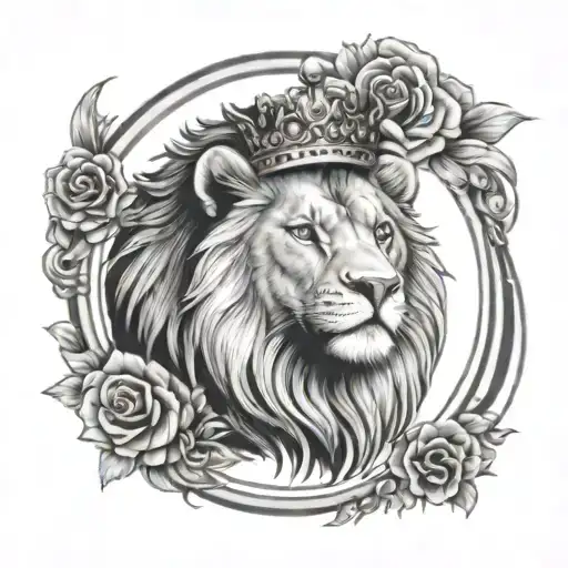 Leo Sign Tattoos With Sun And Crown