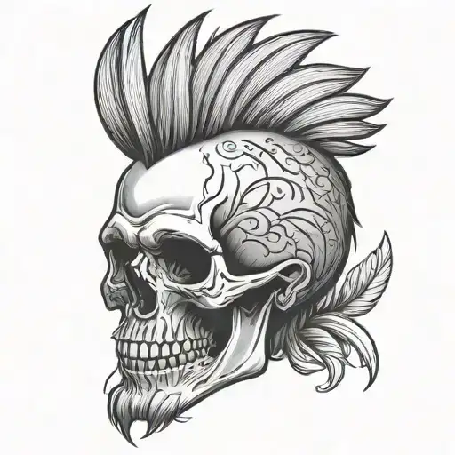 Skull And Mohawk Hairstyle