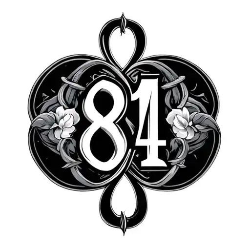 Logo Using The Number 814 With The 8 On Its Side Like The Infinity Symbol