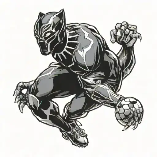 Black Panther Human Hybrid Soccer Player