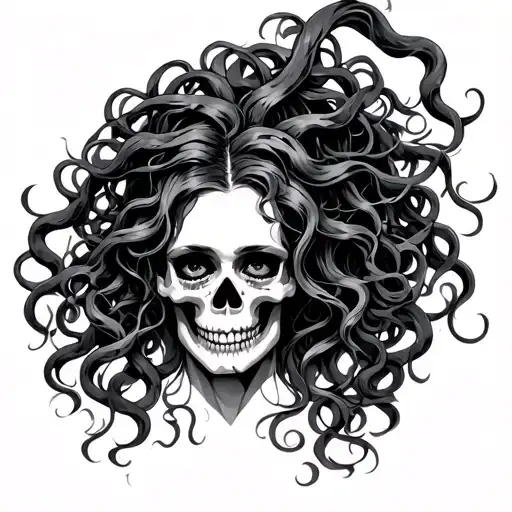 Gothic Medusa With Skulls