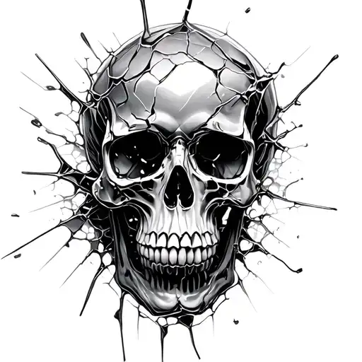 Glass Shattered Skull