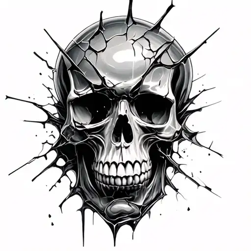 Glass Shattered Skull