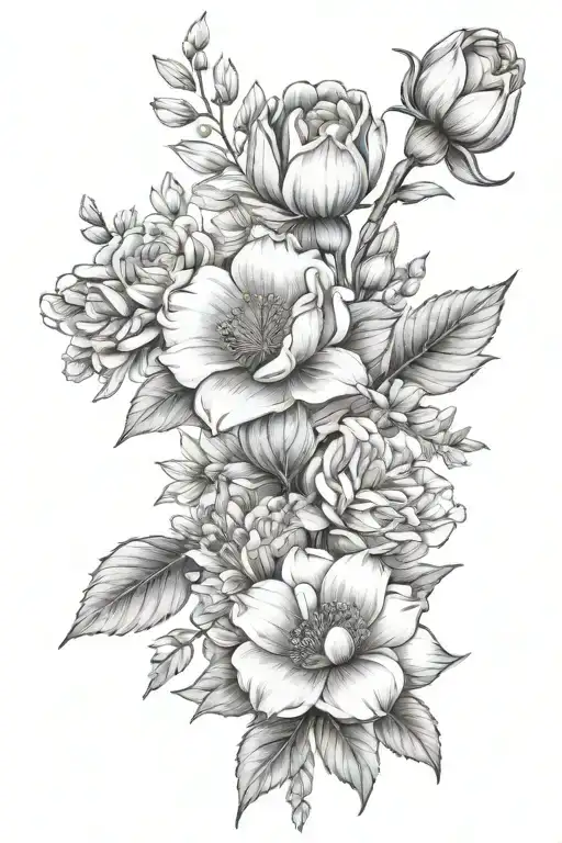 January And July Birth Flower Bouquet