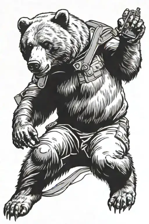 Bear In Airborne Troops Slings