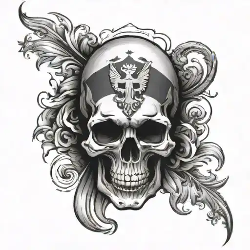 Skull Russian Flag