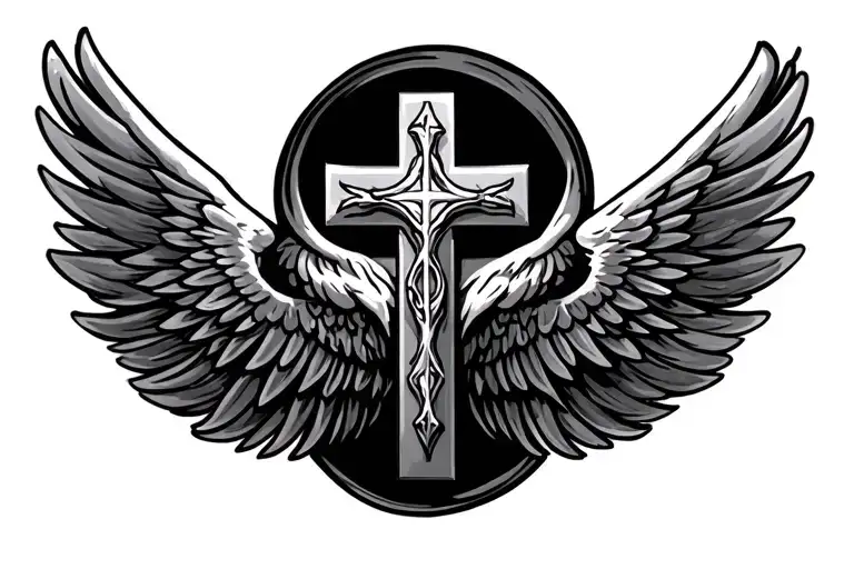 Christian Cross With Wings