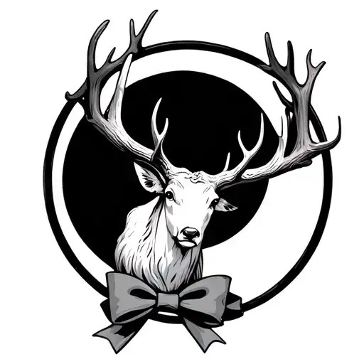Antler Circle With Bow On Bottom