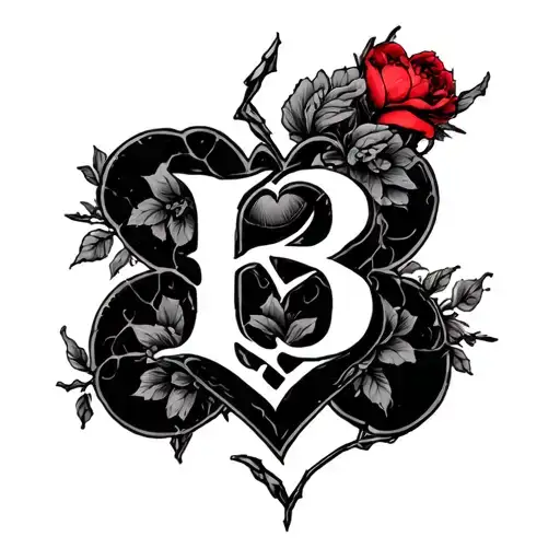 Letter B In The Broken Heart