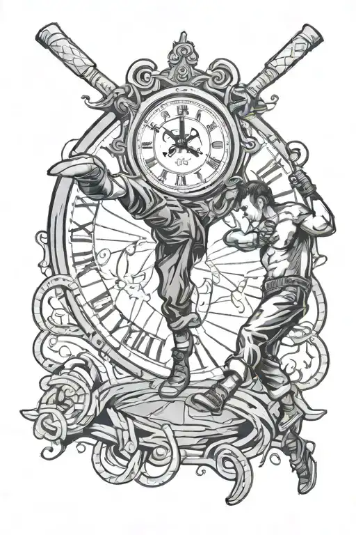 Person Fighting Clock Boxing Ring