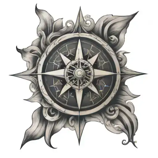 Christian Inspired Compass Rose Intertwined