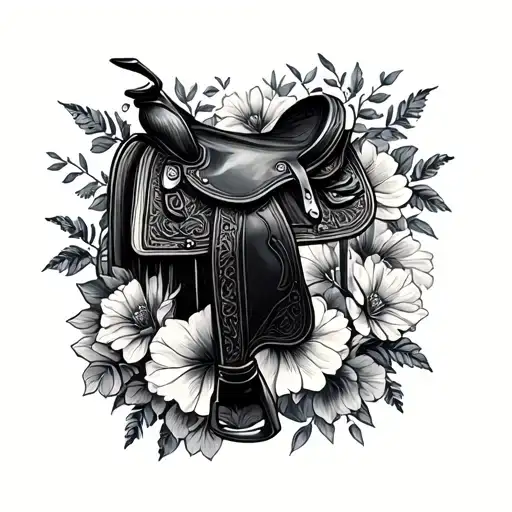 Leather Saddle Work Floral Frame Book