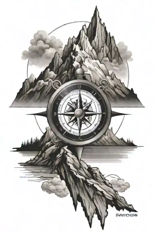 Compass Mountain Peak Surrounded