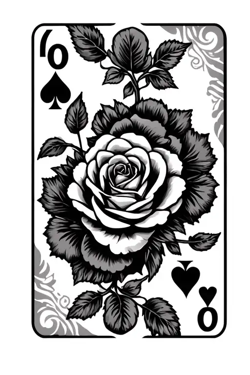 Playing Card & Roses