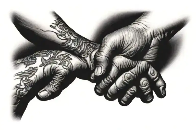 Father Holding Hands