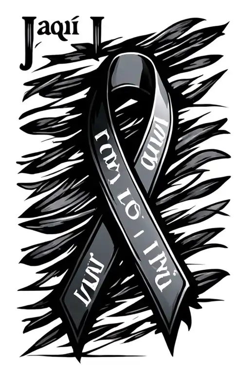 Black Cancer Ribbon With The Word Jacqi