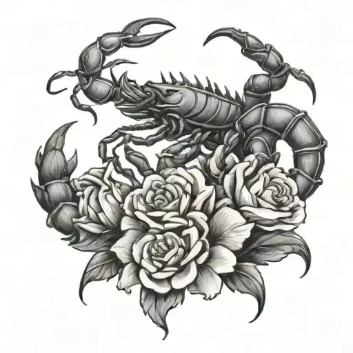 Scorpion Holding Flowers