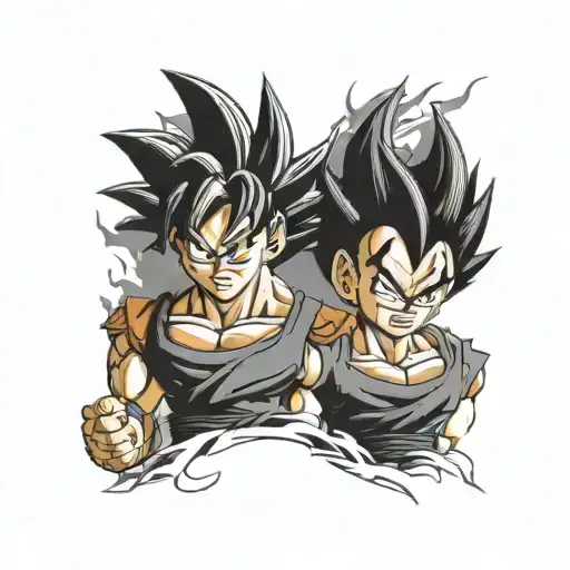 Son Goku And Vegeta Together