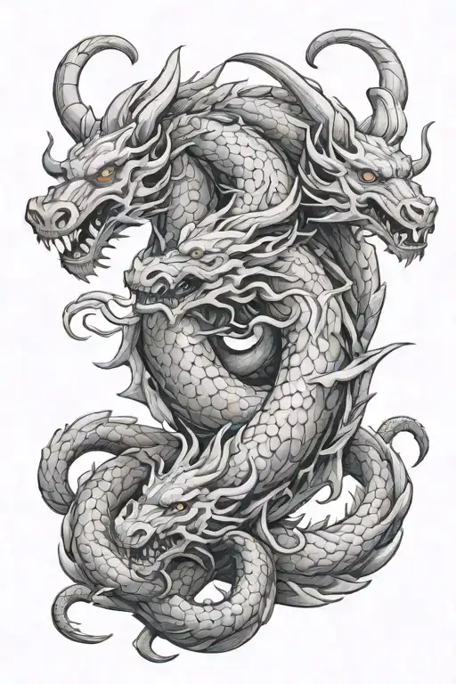 Dragon And Ram Intertwined Within