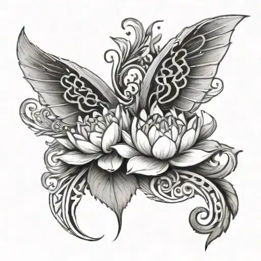 Add Water Lily To Celtic Mother Daughter Symbol And Wings