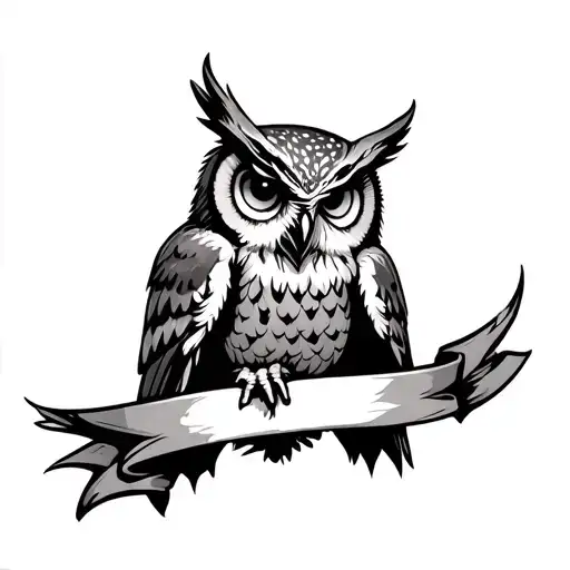 Owl Carrying A Tattered Banner