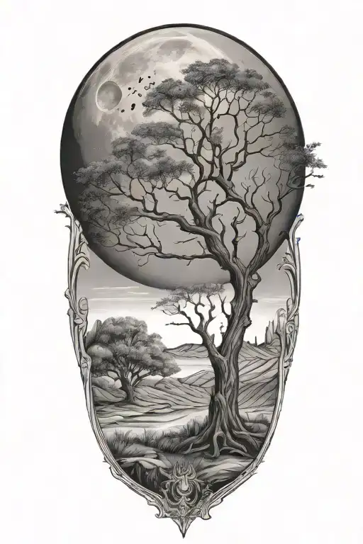 Moon Planet Tree