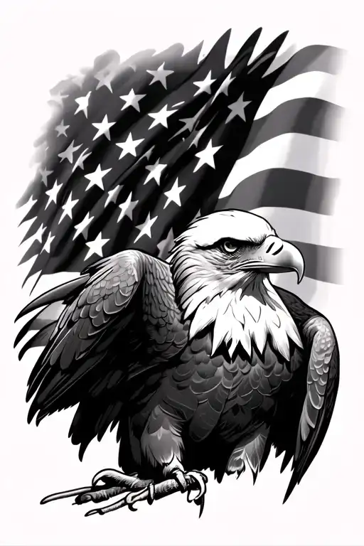 Bald Eagle Usa Flag