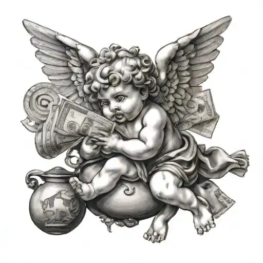 Cherub With Money Bag