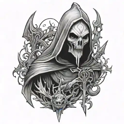 Dark -Style Tattoo With The Main Topic Valak