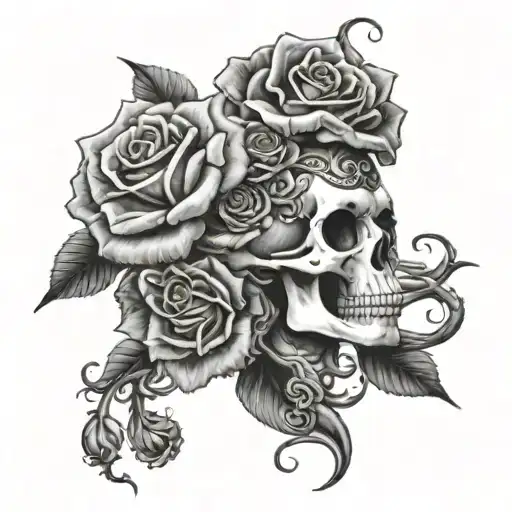 Medusa Skull Roses Wrapped