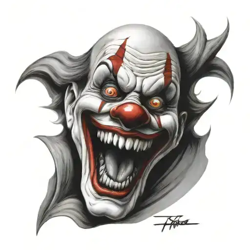Screaming Evil Clown Face