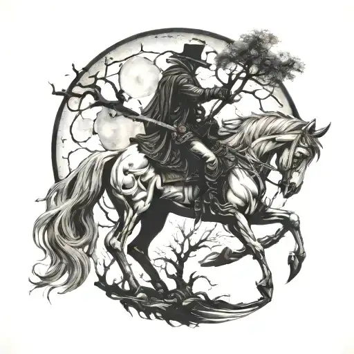 Bloodborne And Horse And Moon And Tree